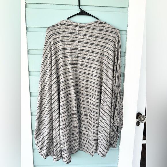 Soft Surroundings Curl Up Topper Striped Cardigan open cocoon cardigan fall cozy - Picture 5 of 6